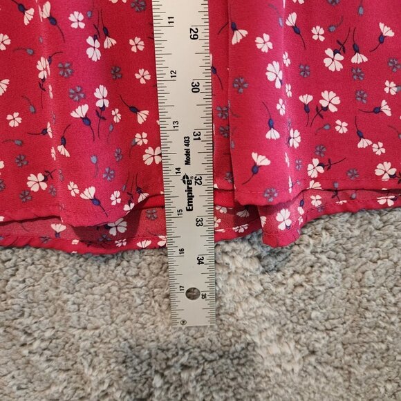 Francescas Mi Ami MINI DRESS Halter Red White Floral Blouson Lightweight Sz L - Picture 9 of 10